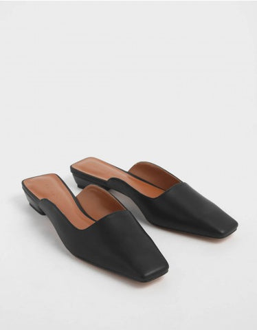 SQUARE TOE STACKED HEEL MULES - BC MKT Vian