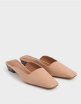 SQUARE TOE STACKED HEEL MULES - BC MKT Vian