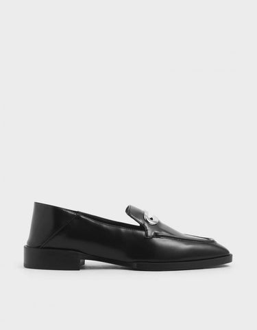 METAL ACCENT STEP BACK PENNY LOAFERS - BC MKT Vian