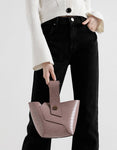 CROC-EFFECT WRISTLET HANDLE BUCKET BAG - BC MKT Vian