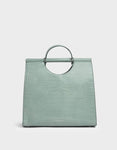 CROC-EFFECT DOUBLE TOP HANDLE STRUCTURED TOTE - BC MKT Vian